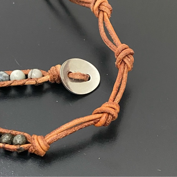 Handmade Natural Stones Druzy Crystal Leather Boho Multilayered Wrap Bracelet - Picture 11 of 13